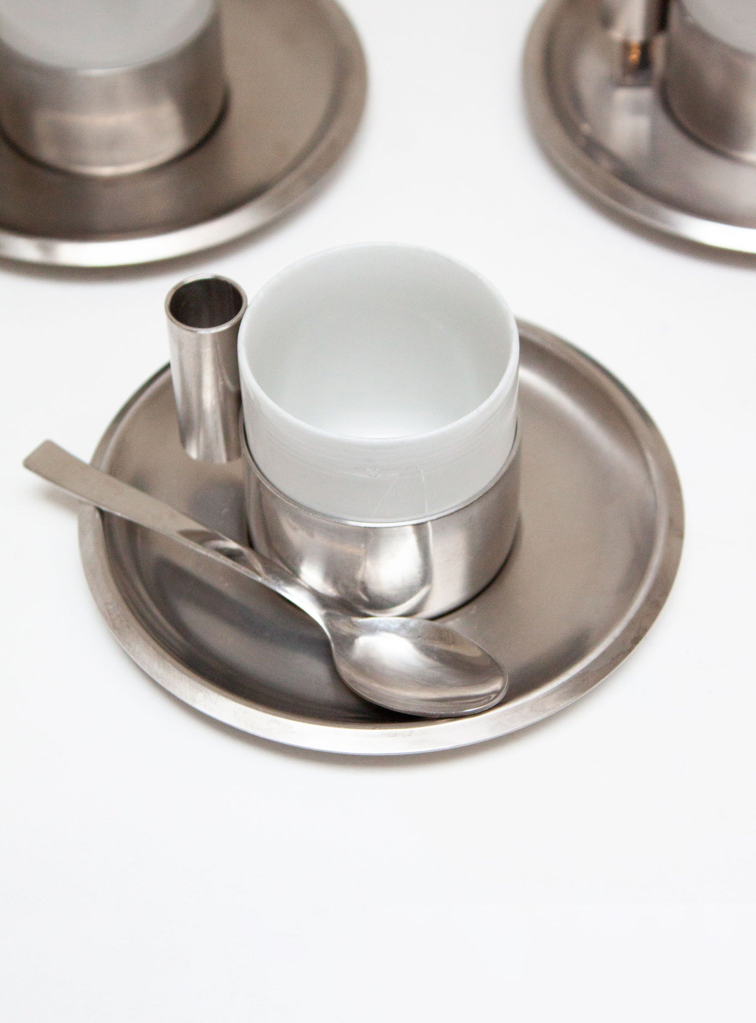 Morinox Italy Ceramic & Stainless Steel Espresso Cup, Saucer & Spoon