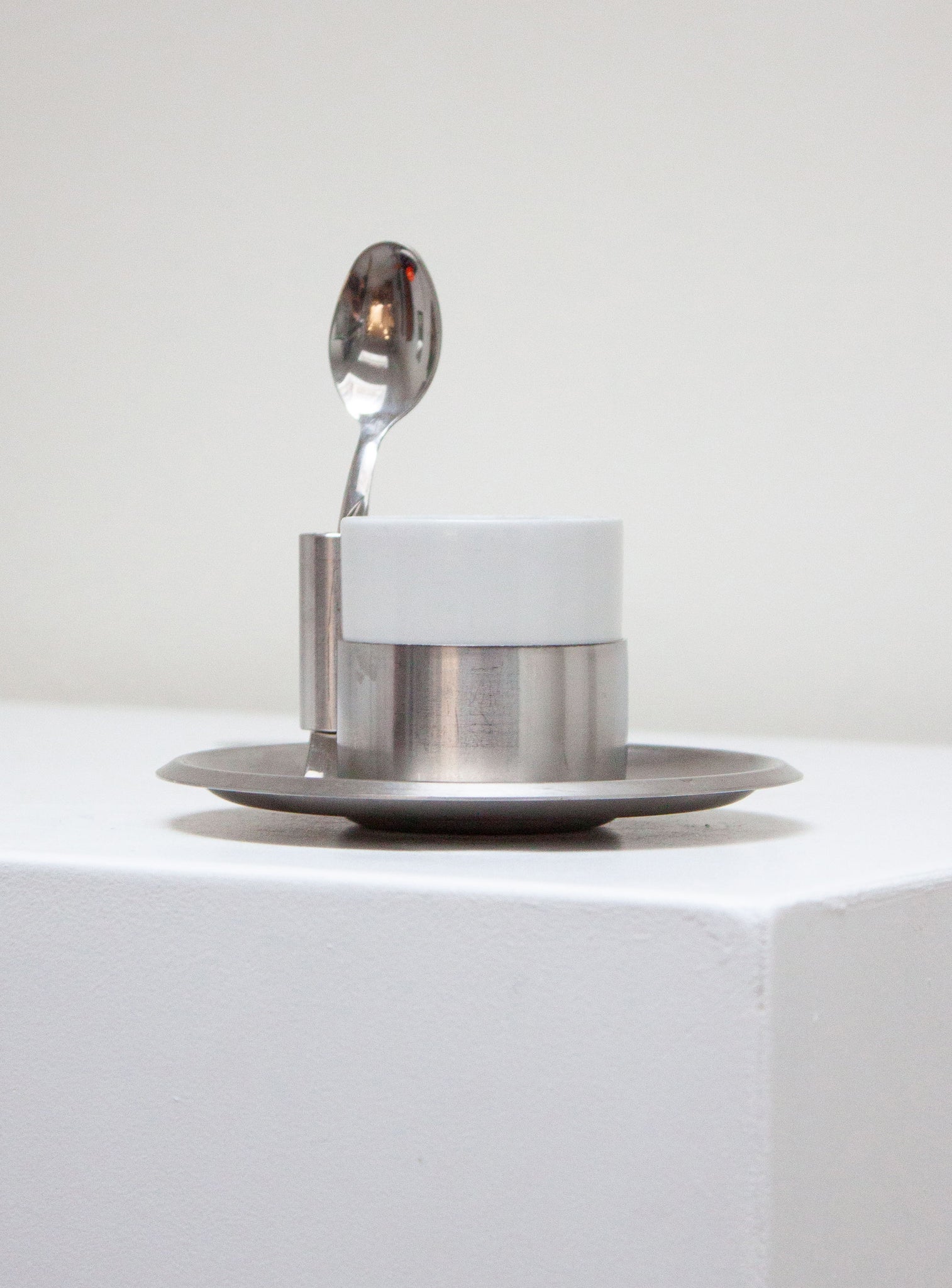 Morinox Italy Ceramic & Stainless Steel Espresso Cup, Saucer & Spoon