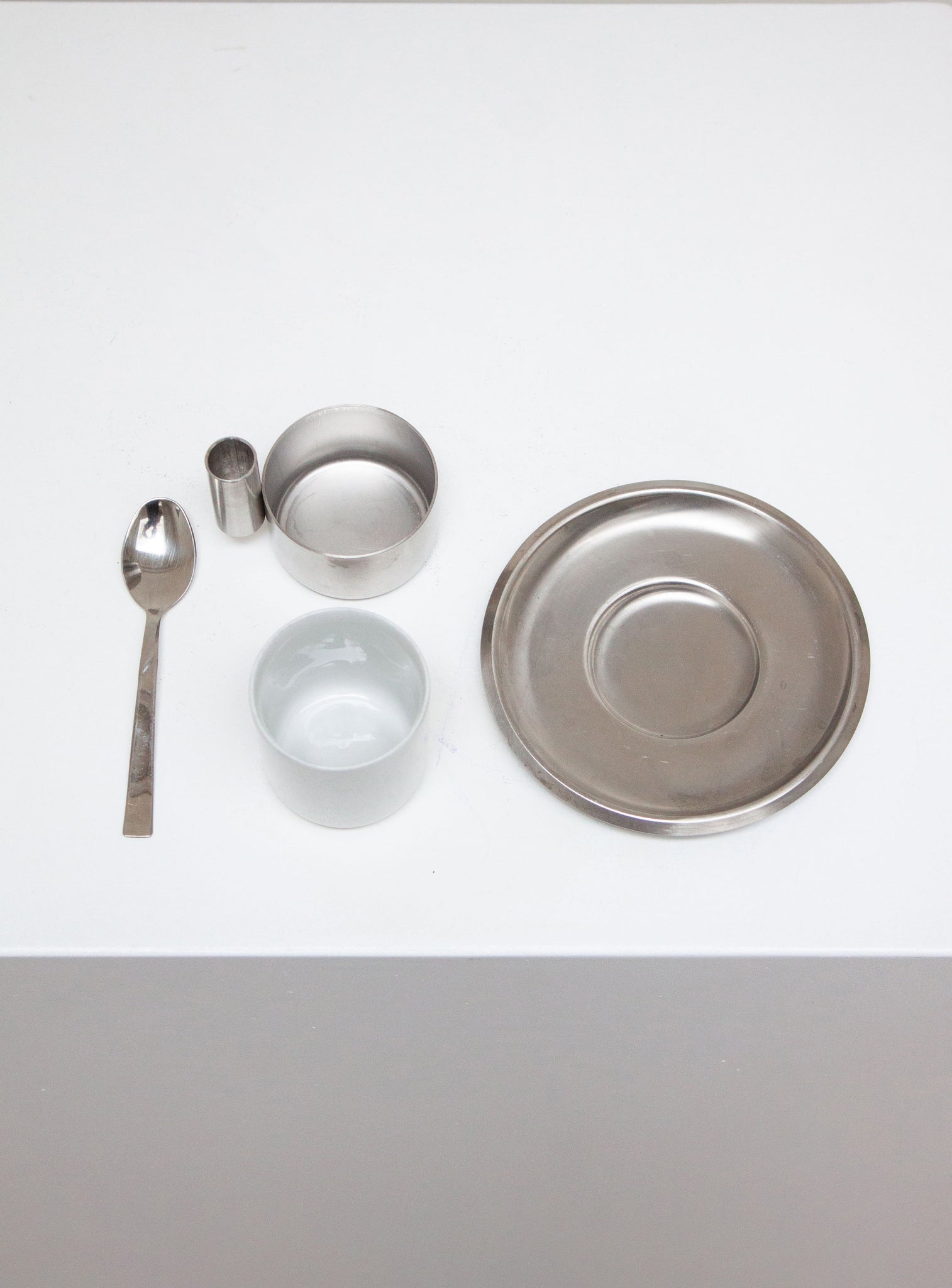 Morinox Italy Ceramic & Stainless Steel Espresso Cup, Saucer & Spoon