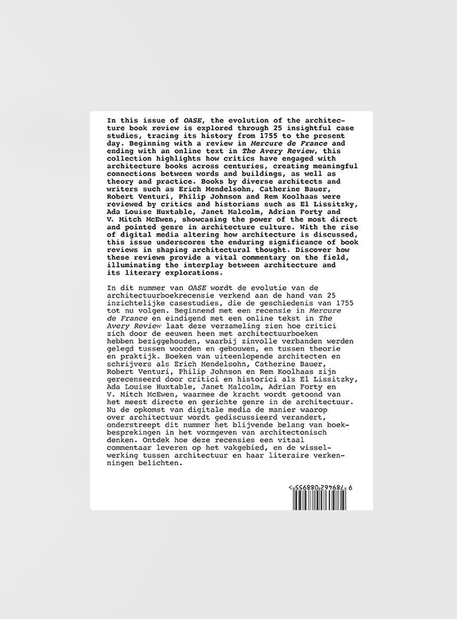 Oase 118: Book Reviews - From Words to Buildings