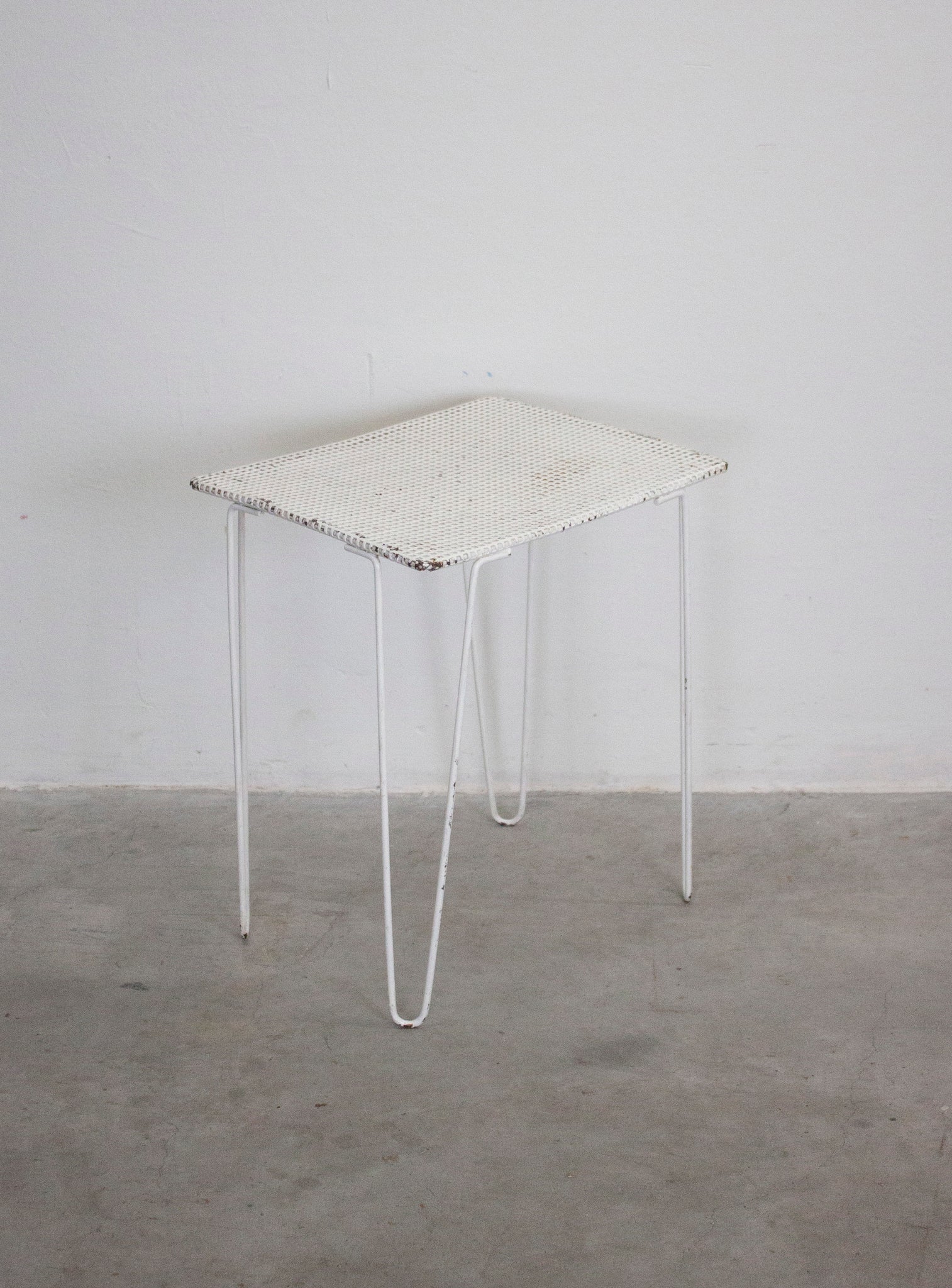 Pilastro Perforated Metal Side Table (White)