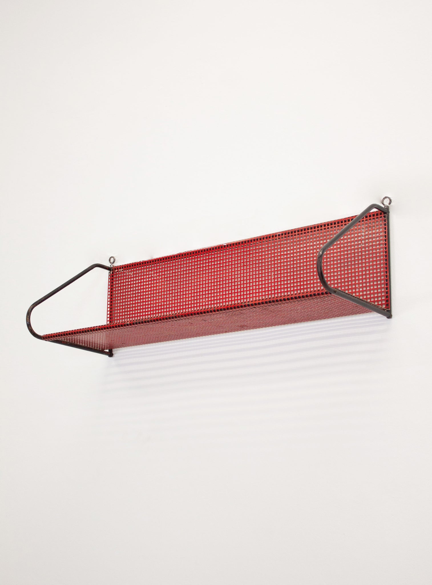 Pilastro Perforated Metal Wall Shelf (Red)