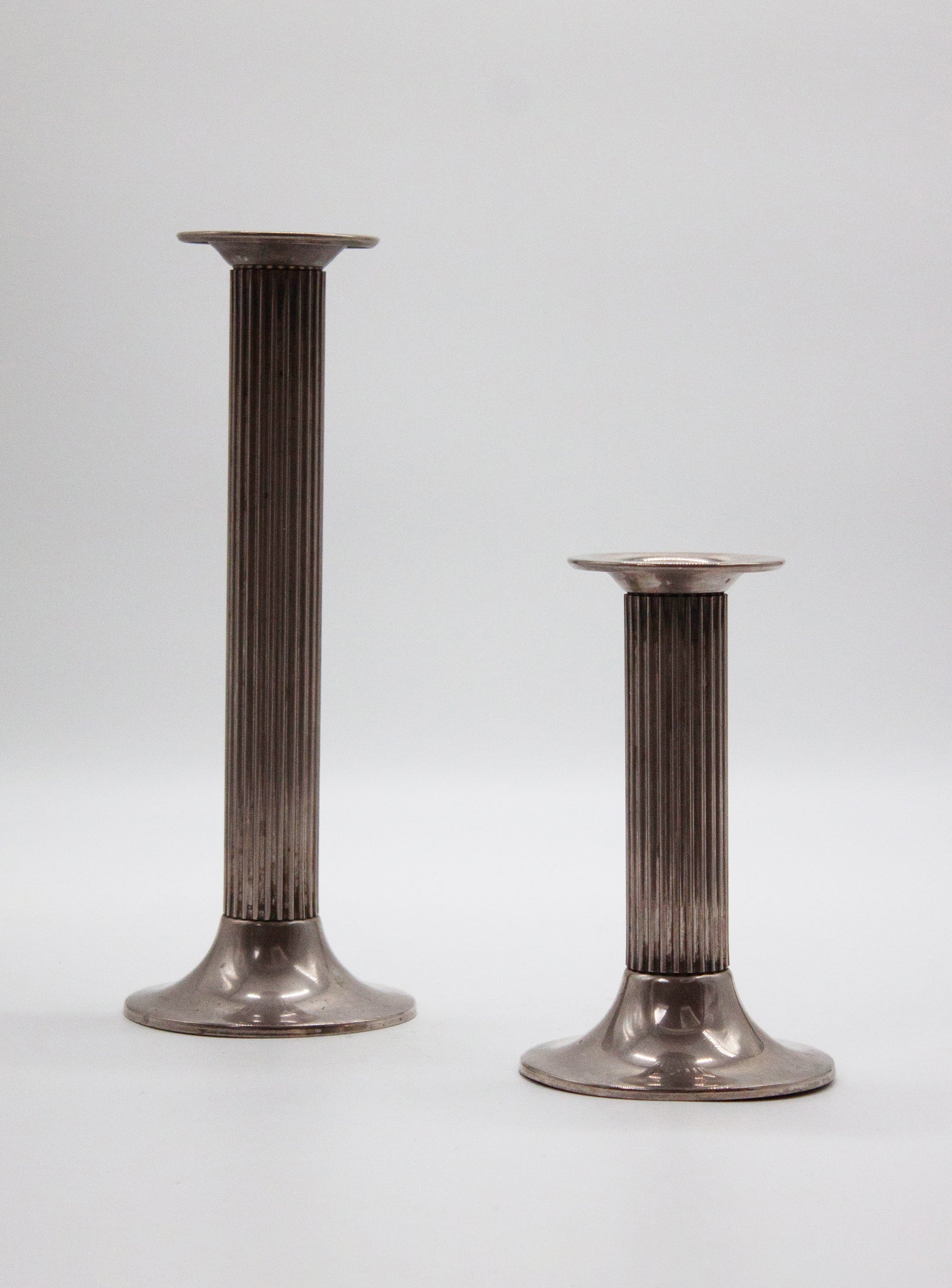 Pillar Candle Holders (Silver Plated)