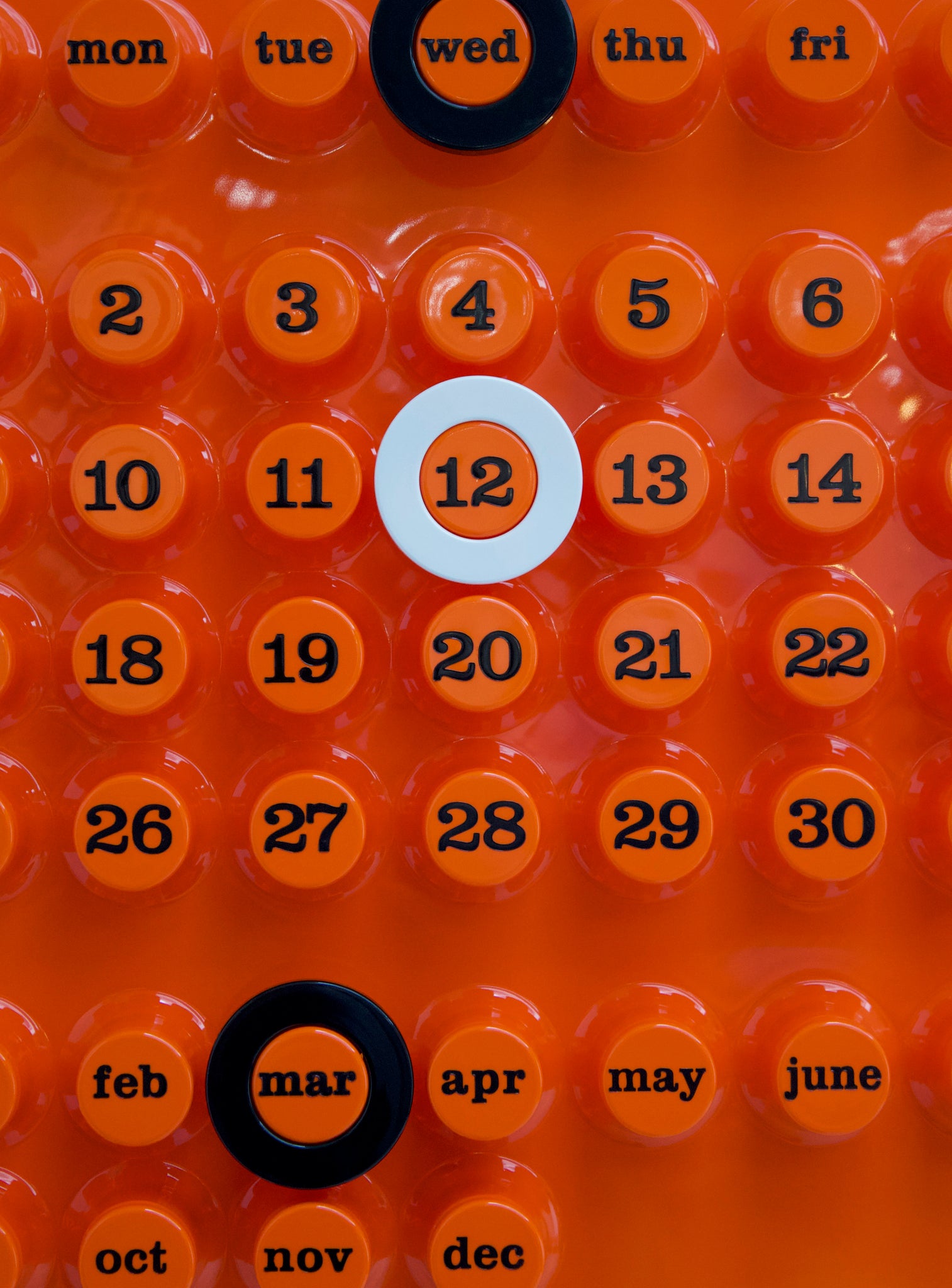 Ring-A-Date Perpetual Calendar by Giorgio Della Beffa (Orange
