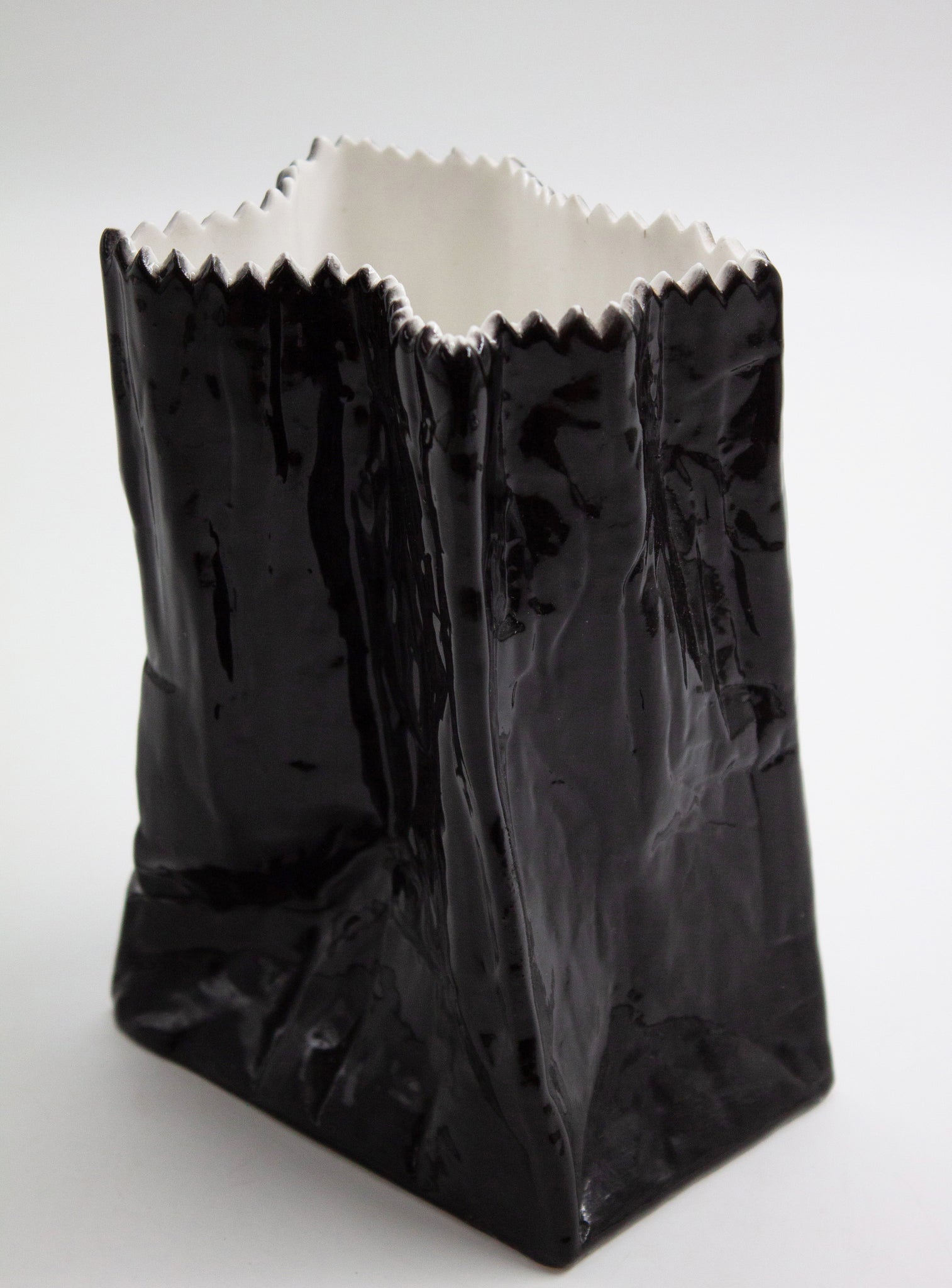 Rosenthal "Don't Litter" Paperbag Vase by Tapio Wirkkala (Black)