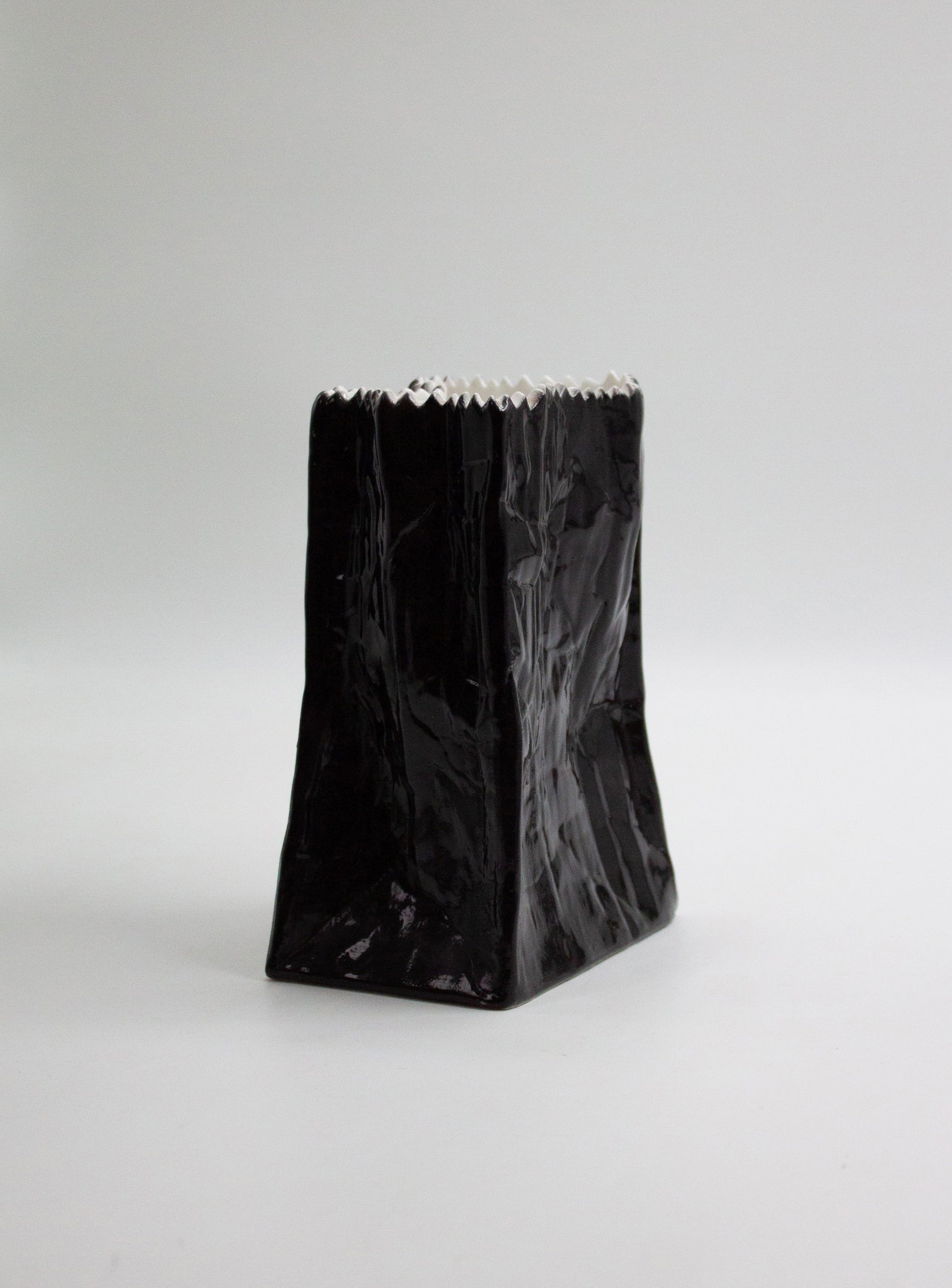 Rosenthal "Don't Litter" Paperbag Vase by Tapio Wirkkala (Black)