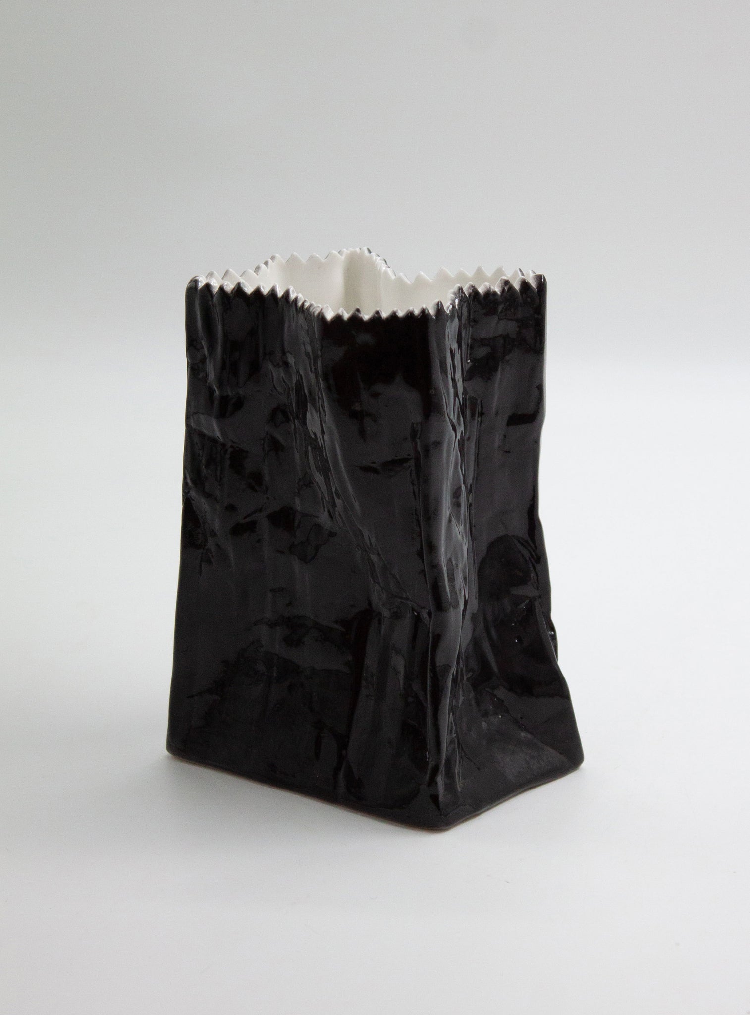 Rosenthal "Don't Litter" Paperbag Vase by Tapio Wirkkala (Black)