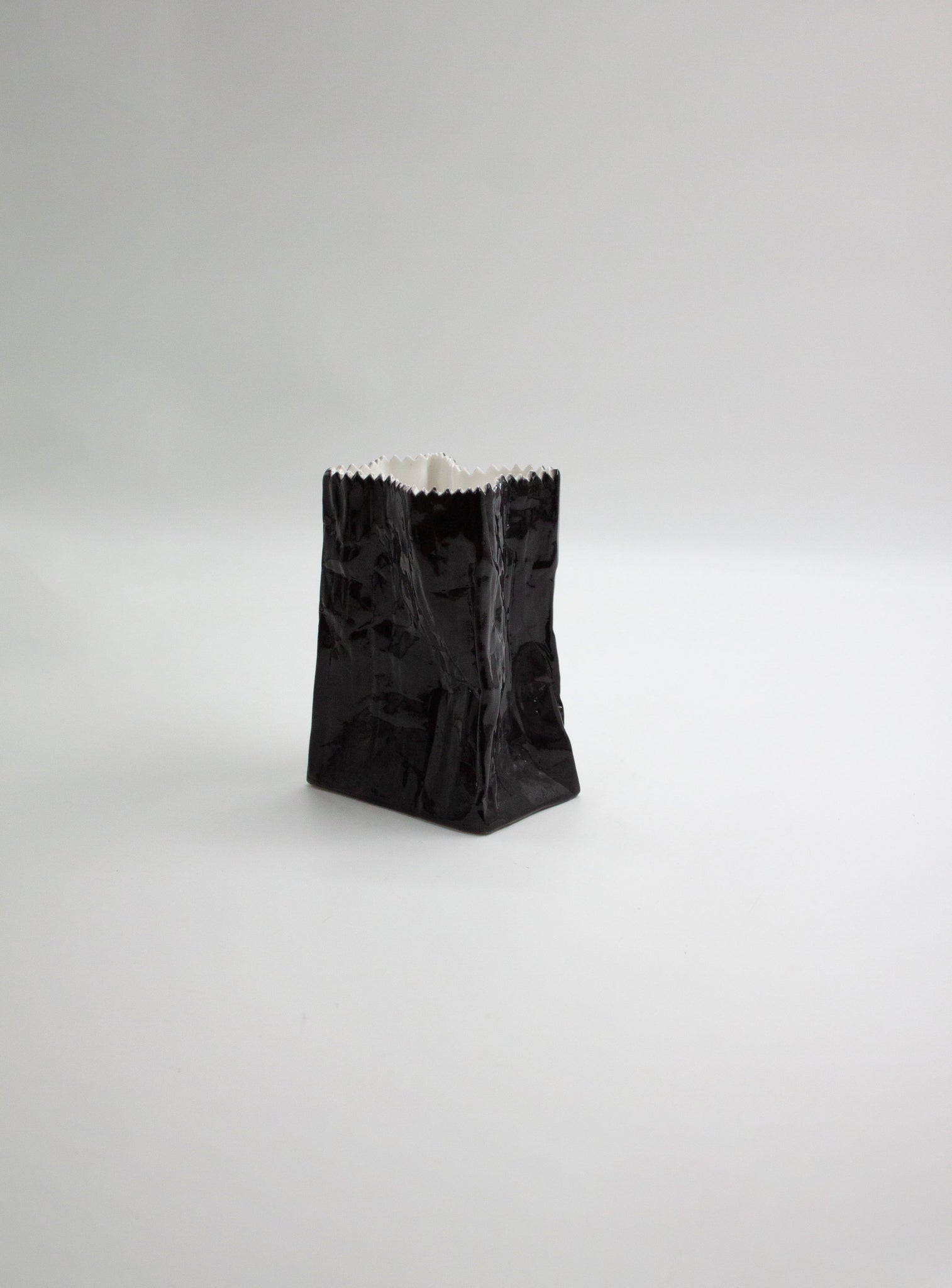 Rosenthal "Don't Litter" Paperbag Vase by Tapio Wirkkala (Black)