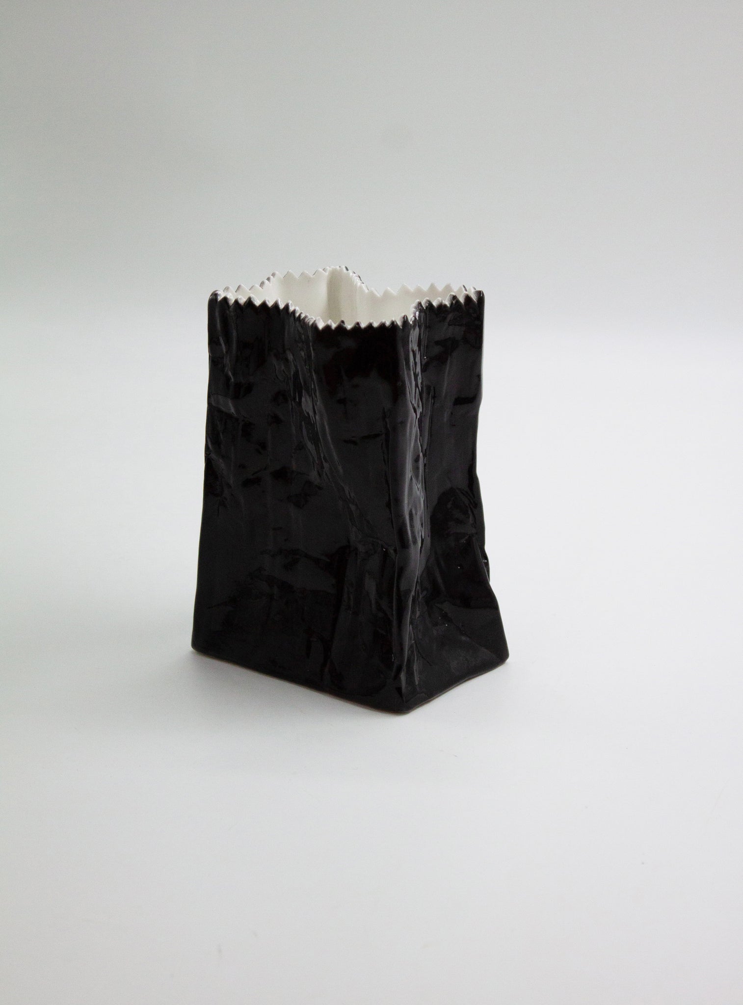 Rosenthal "Don't Litter" Paperbag Vase by Tapio Wirkkala (Black)