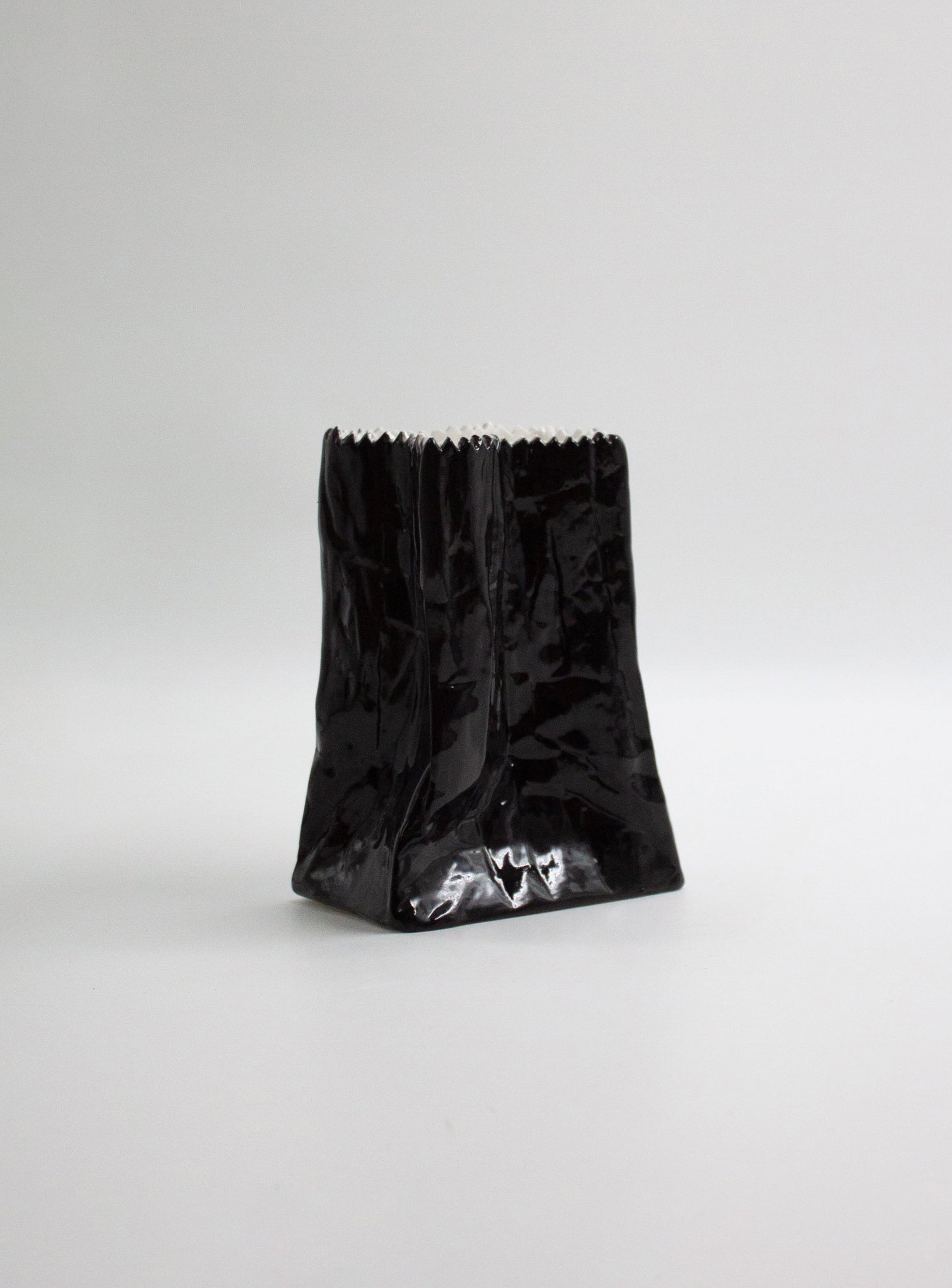 Rosenthal "Don't Litter" Paperbag Vase by Tapio Wirkkala (Black)