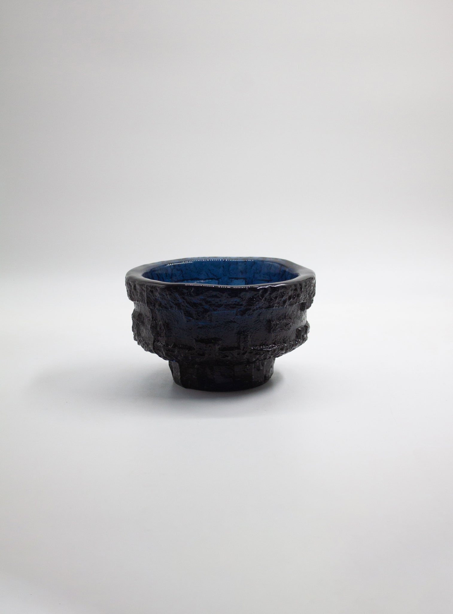 Ruda Glasbruk Sweden Glass Bowl by Göte Augustsson (Cobalt Blue)