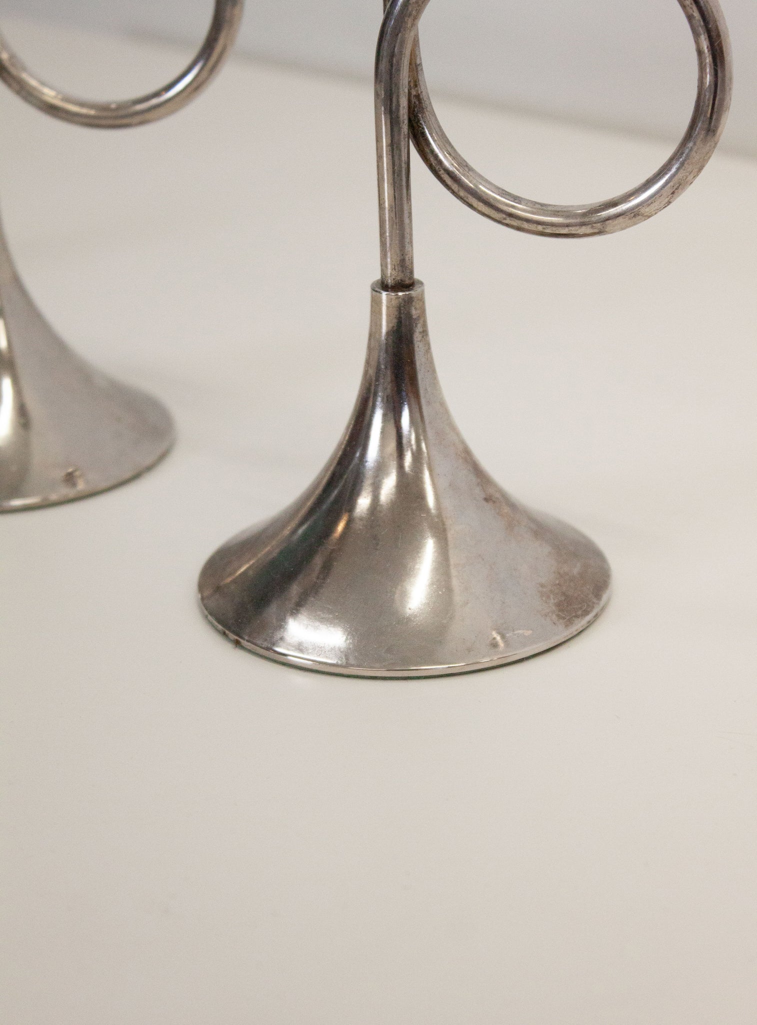 Silver Plated Trumpet Candle Holders