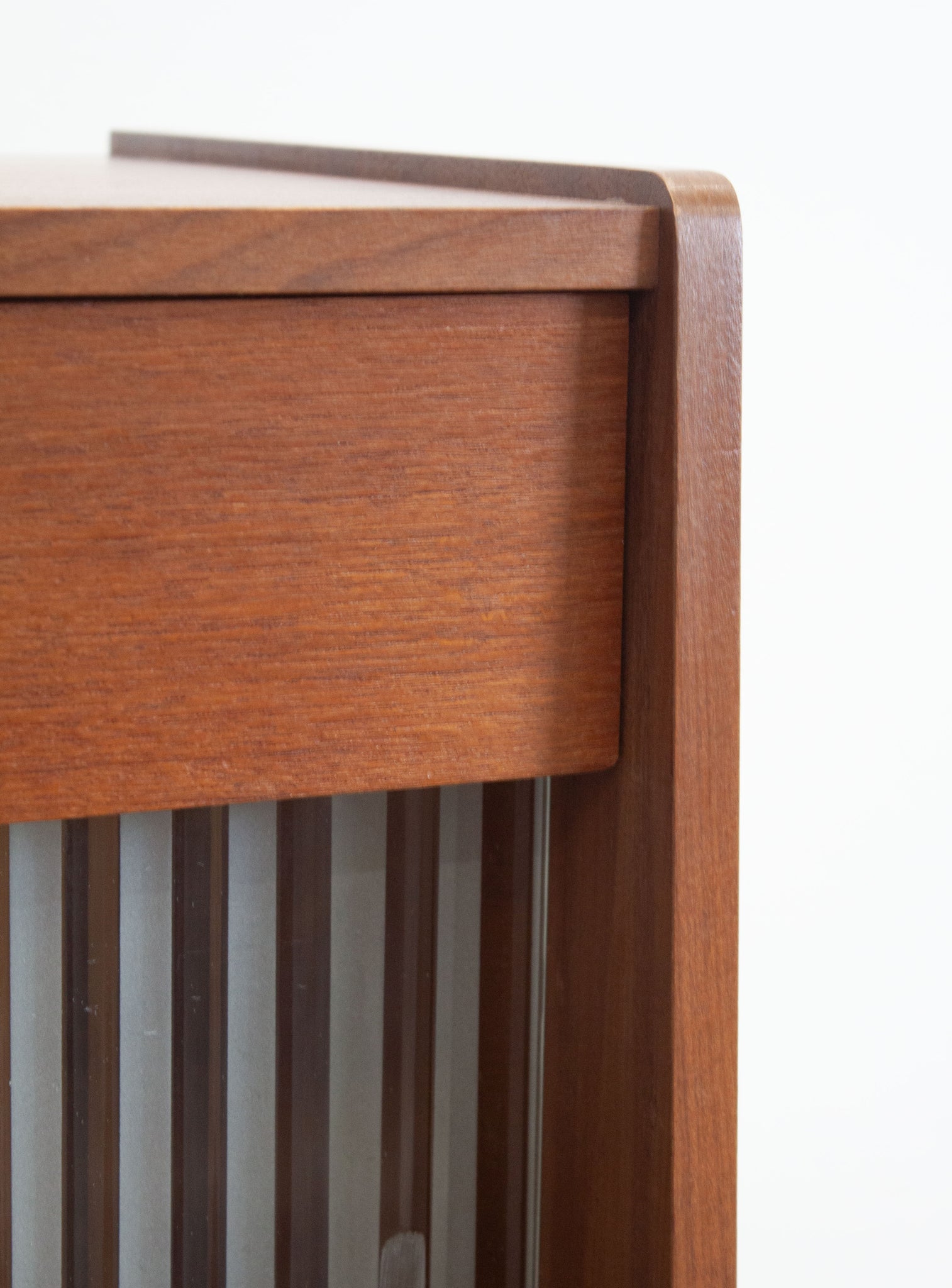 Small Teak Sideboard with Glass Sliding Door