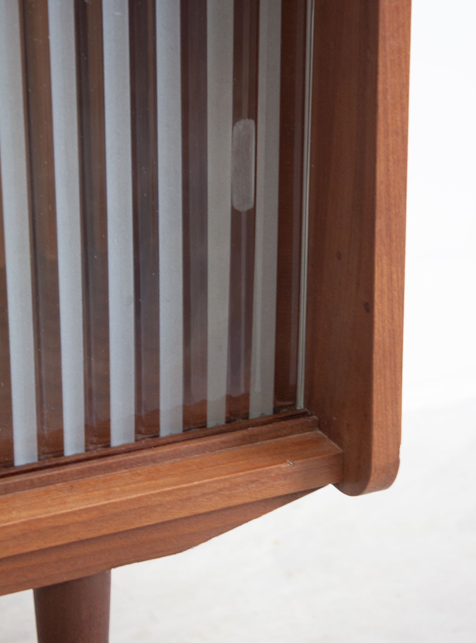 Small Teak Sideboard with Glass Sliding Door