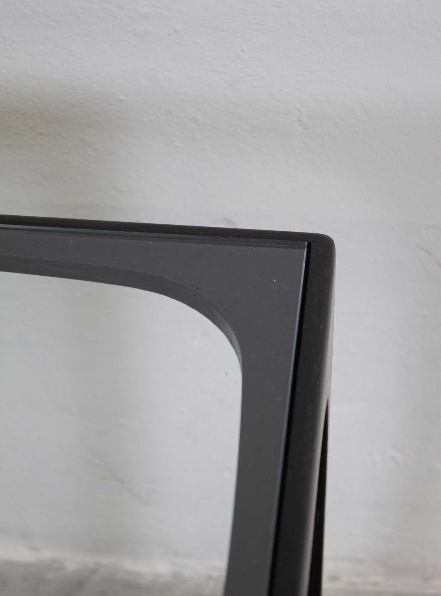 Space Age Cube Side Table with Glass Top (Black)