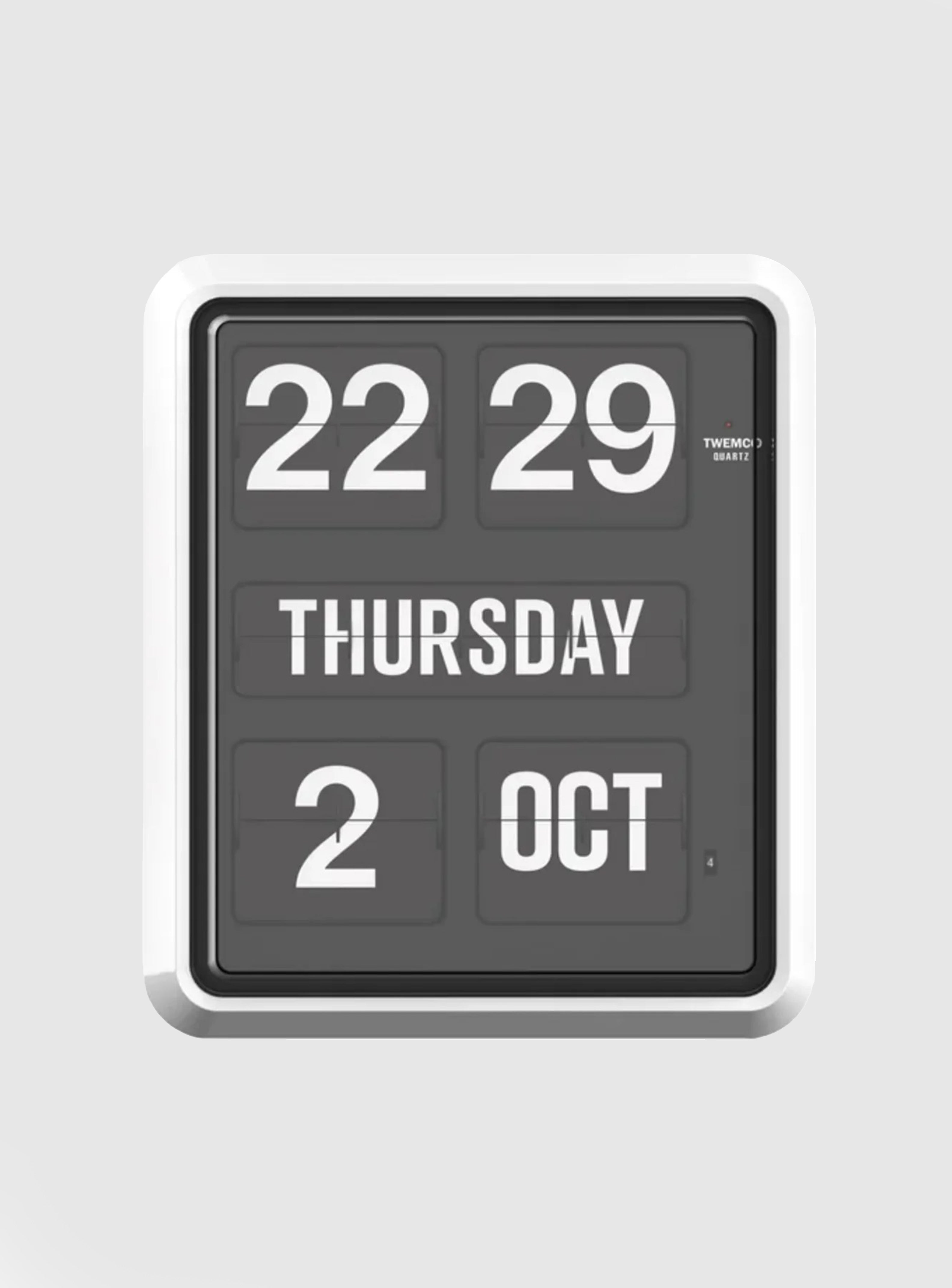 Twemco BQ-170 Calendar Wall Flip Clock (White/Black) – JUKI AMSTERDAM