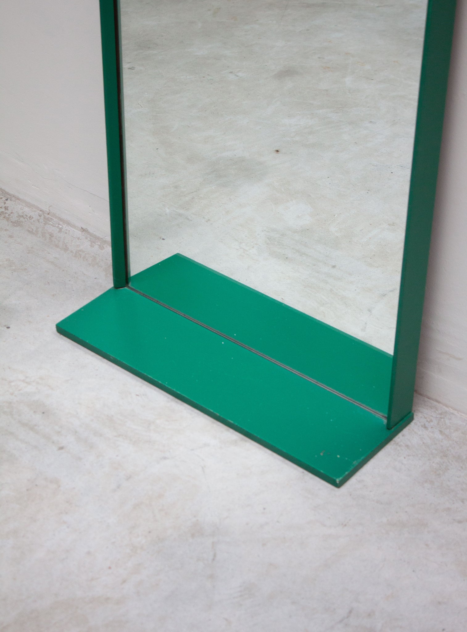 Vintage Wall Mirror with Shelf (Green)