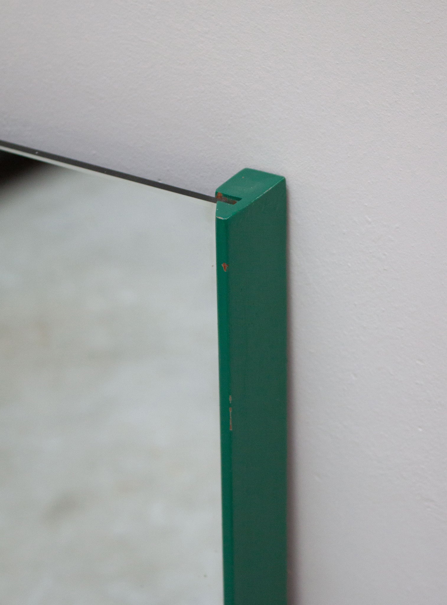 Vintage Wall Mirror with Shelf (Green)