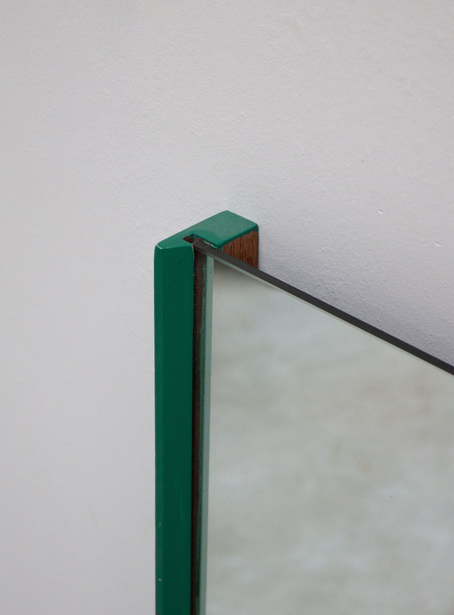 Vintage Wall Mirror with Shelf (Green)