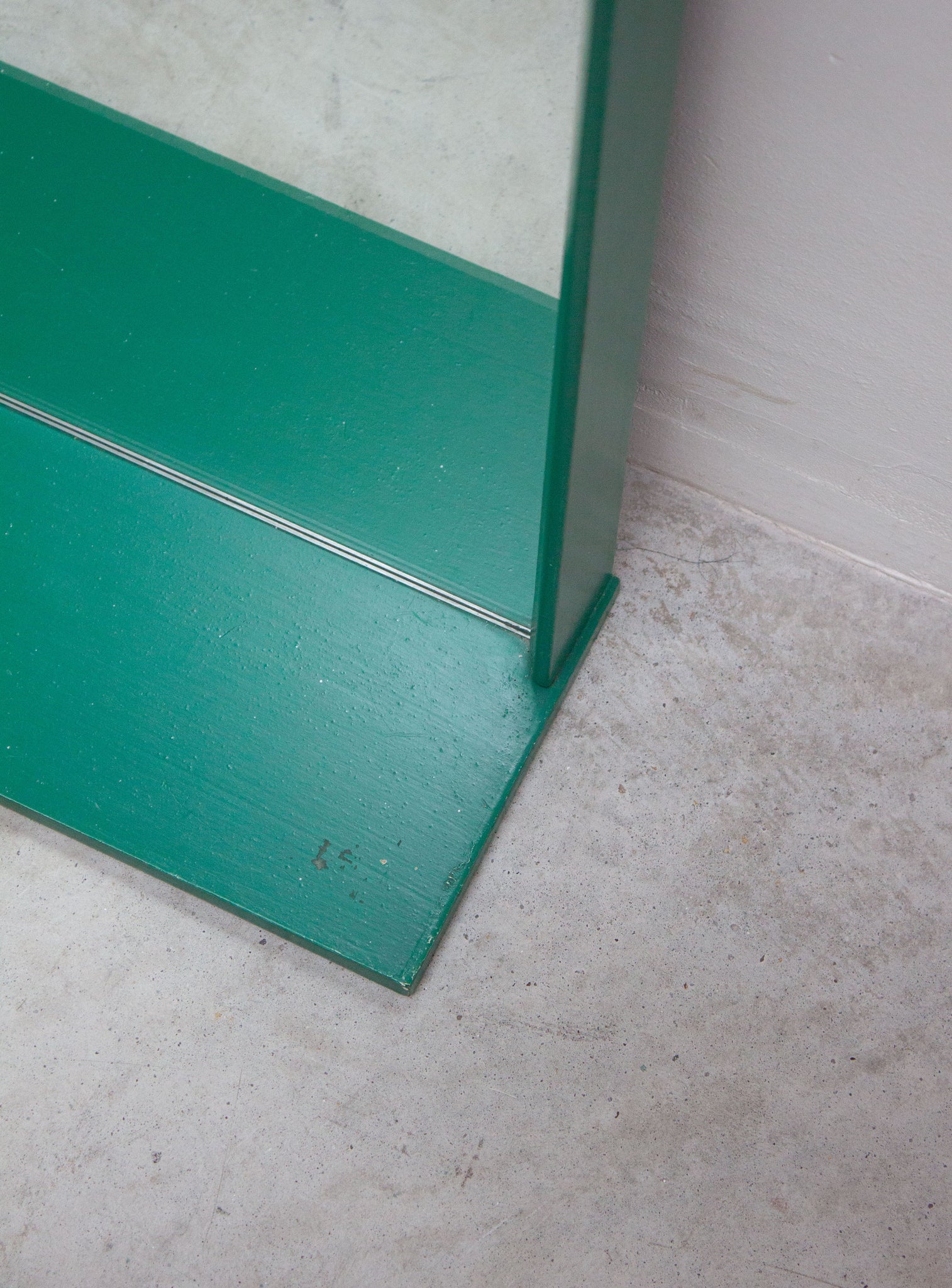 Vintage Wall Mirror with Shelf (Green)
