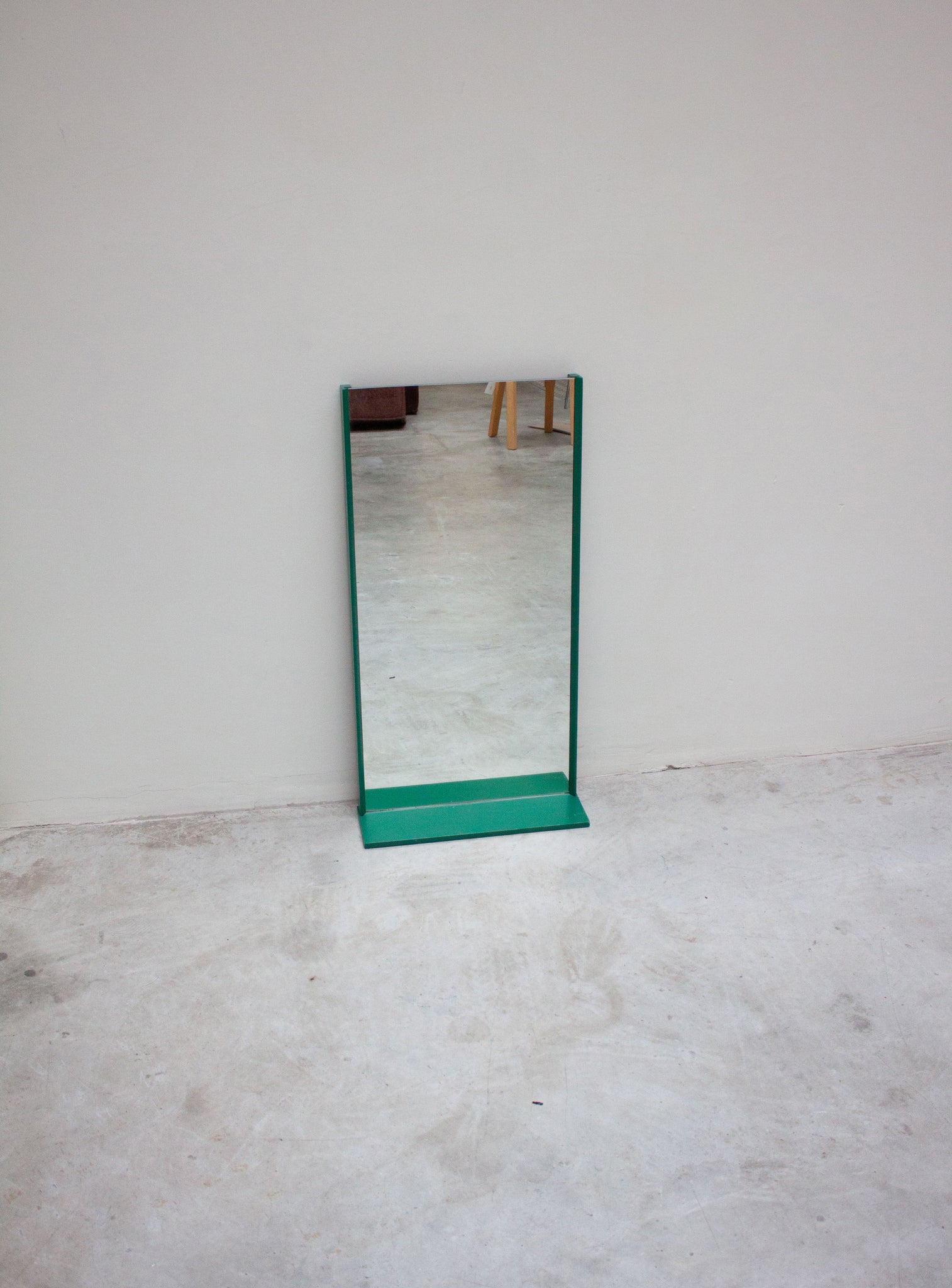 Vintage Wall Mirror with Shelf (Green)