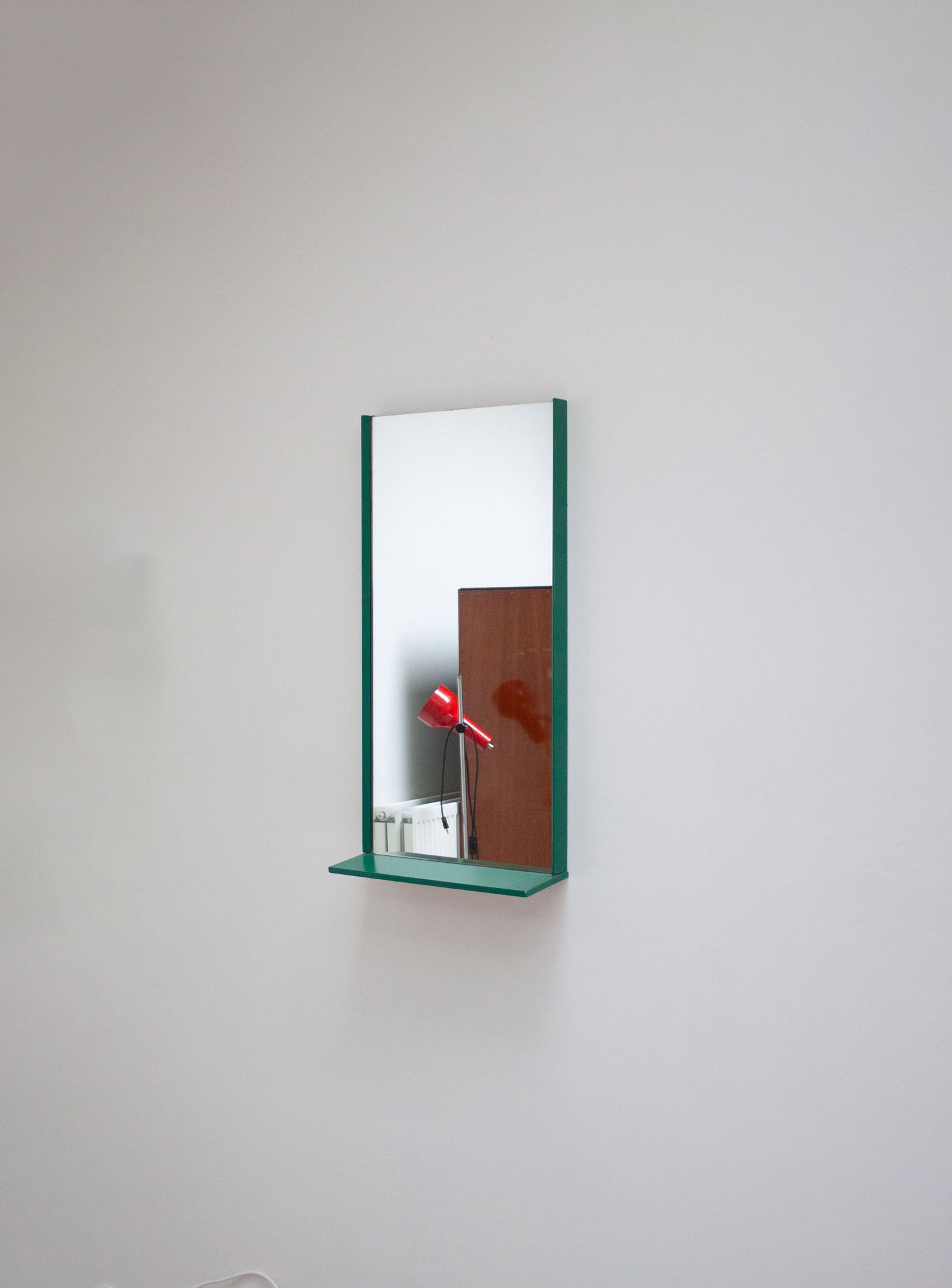 Vintage Wall Mirror with Shelf (Green)