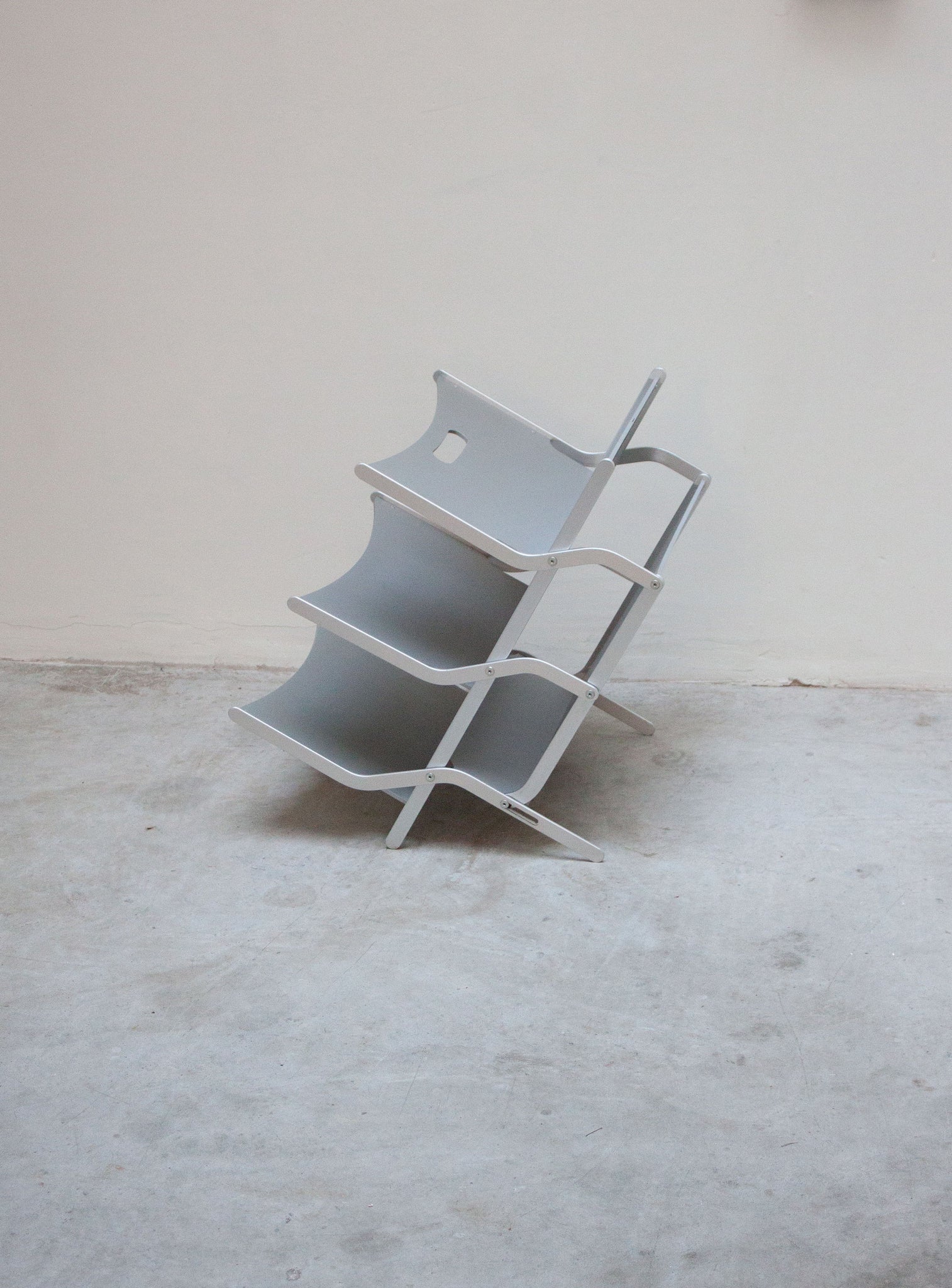 YCAMI Press Folding Magazine Rack by Raul Barbieri (Silver)