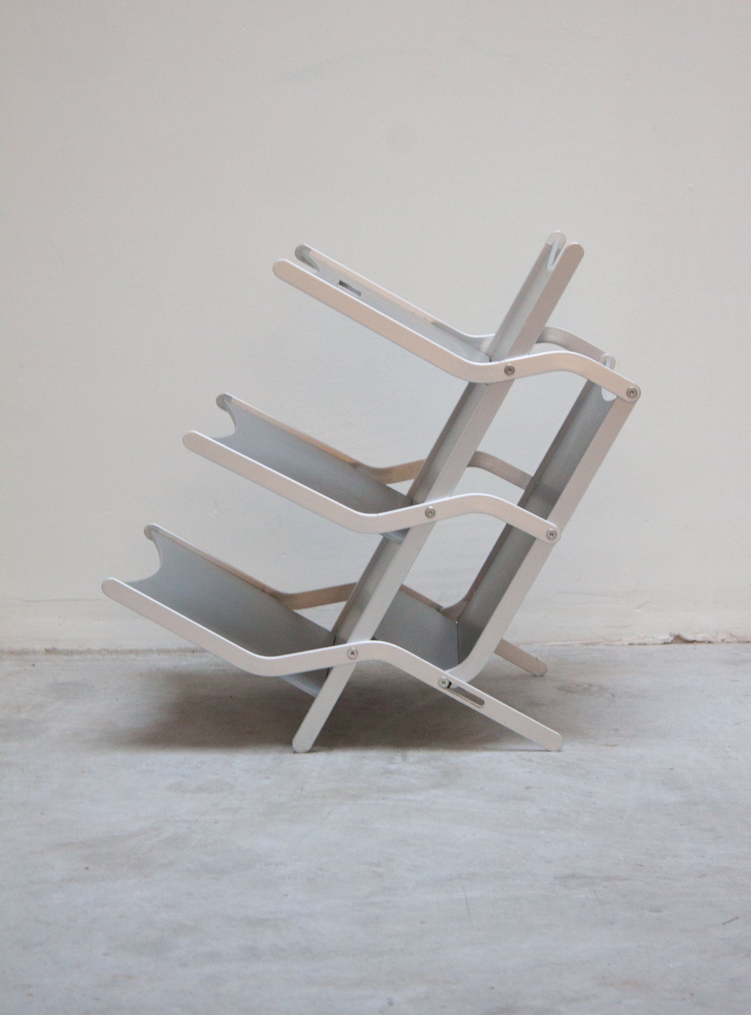 YCAMI Press Folding Magazine Rack by Raul Barbieri (Silver)