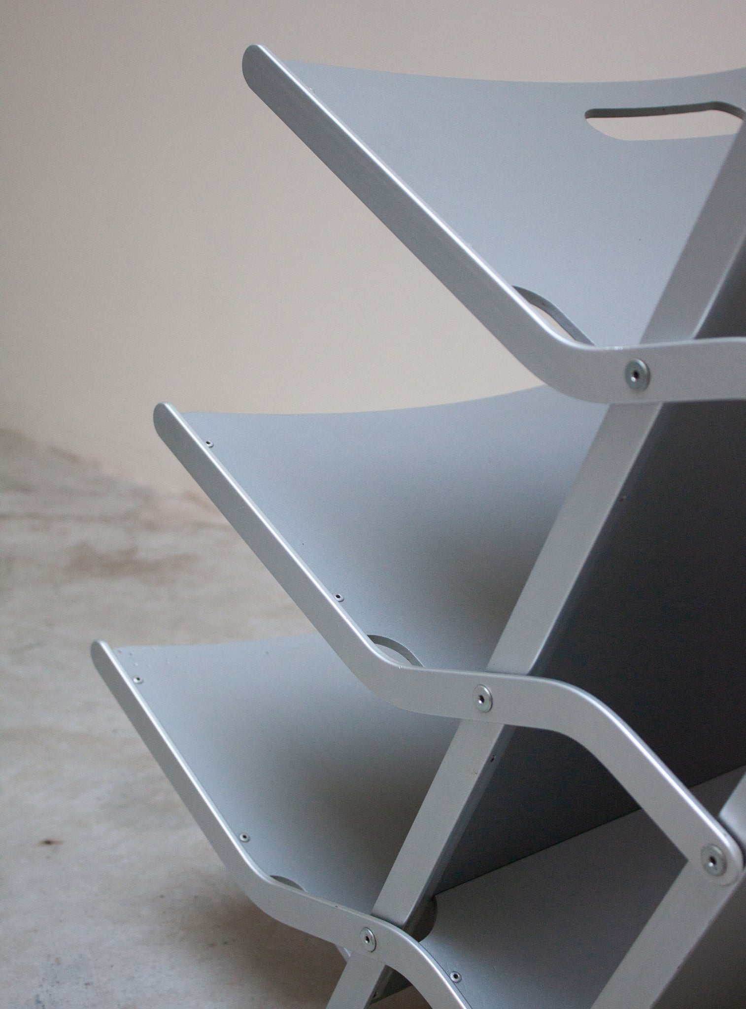 YCAMI Press Folding Magazine Rack by Raul Barbieri (Silver)