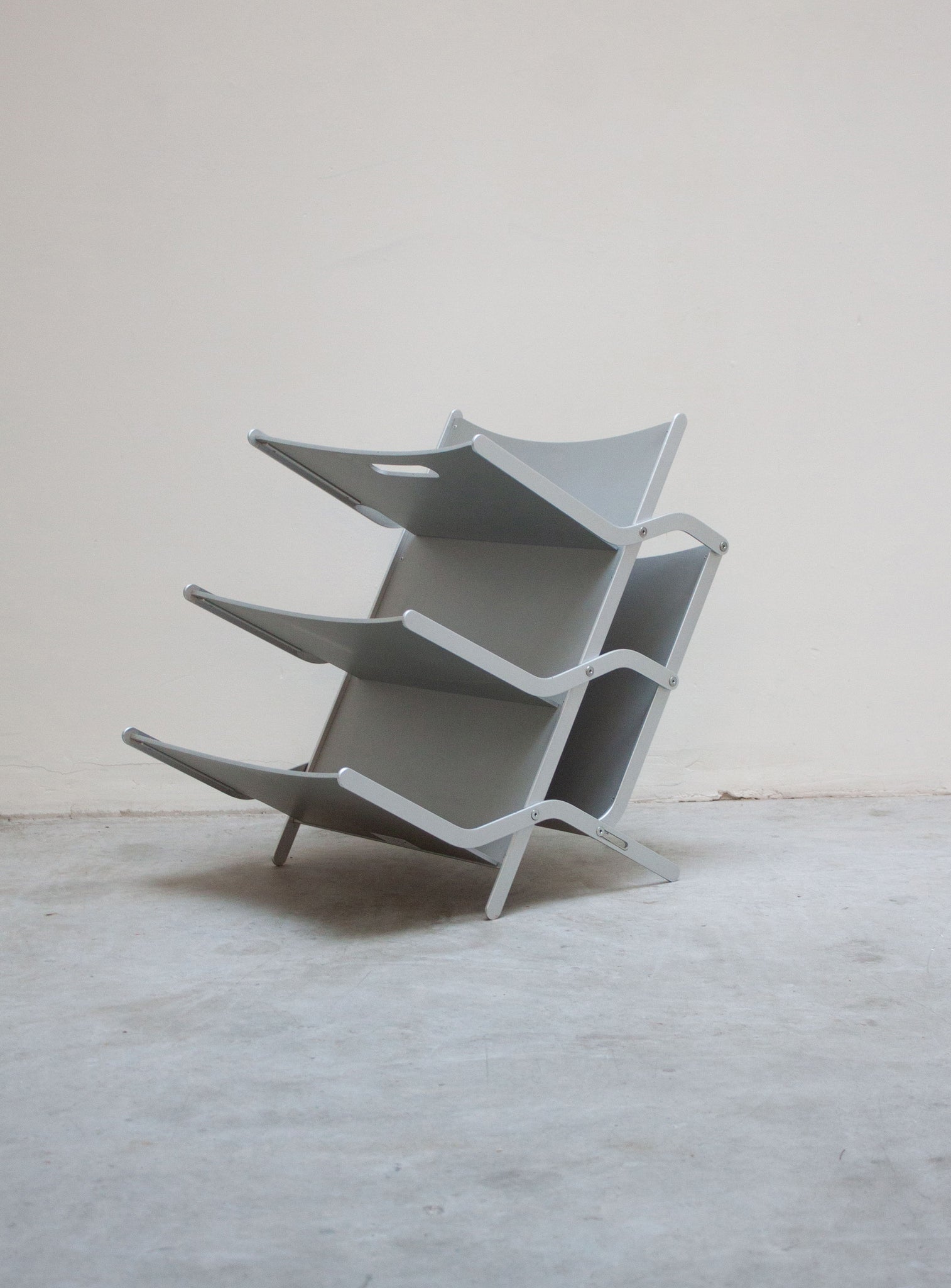 YCAMI Press Folding Magazine Rack by Raul Barbieri (Silver)