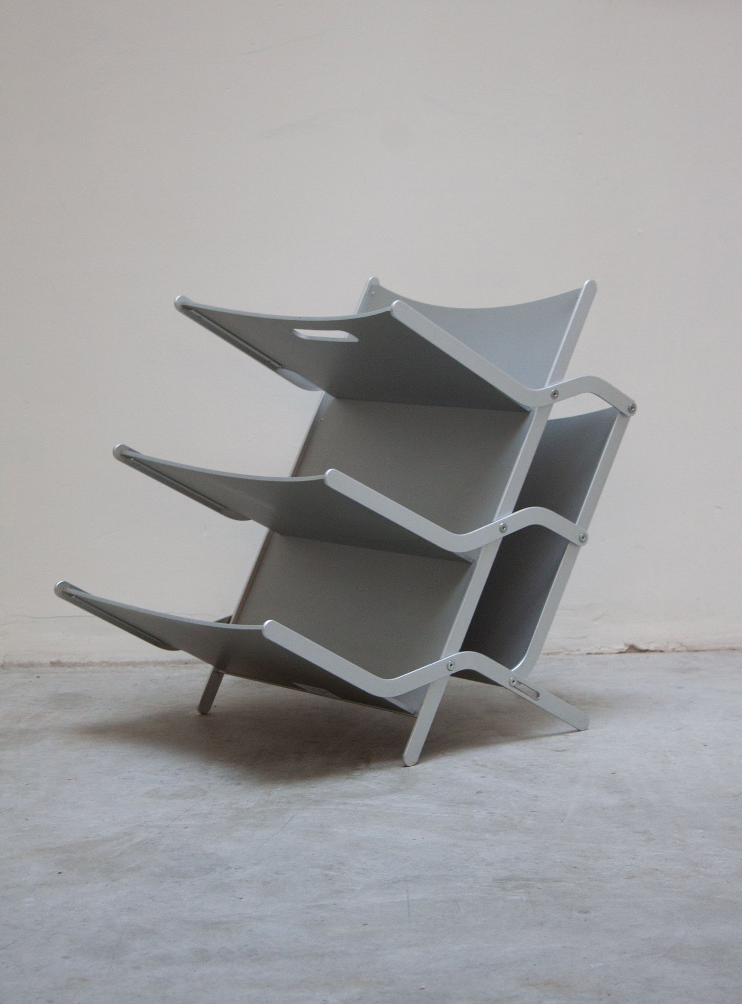YCAMI Press Folding Magazine Rack by Raul Barbieri (Silver)