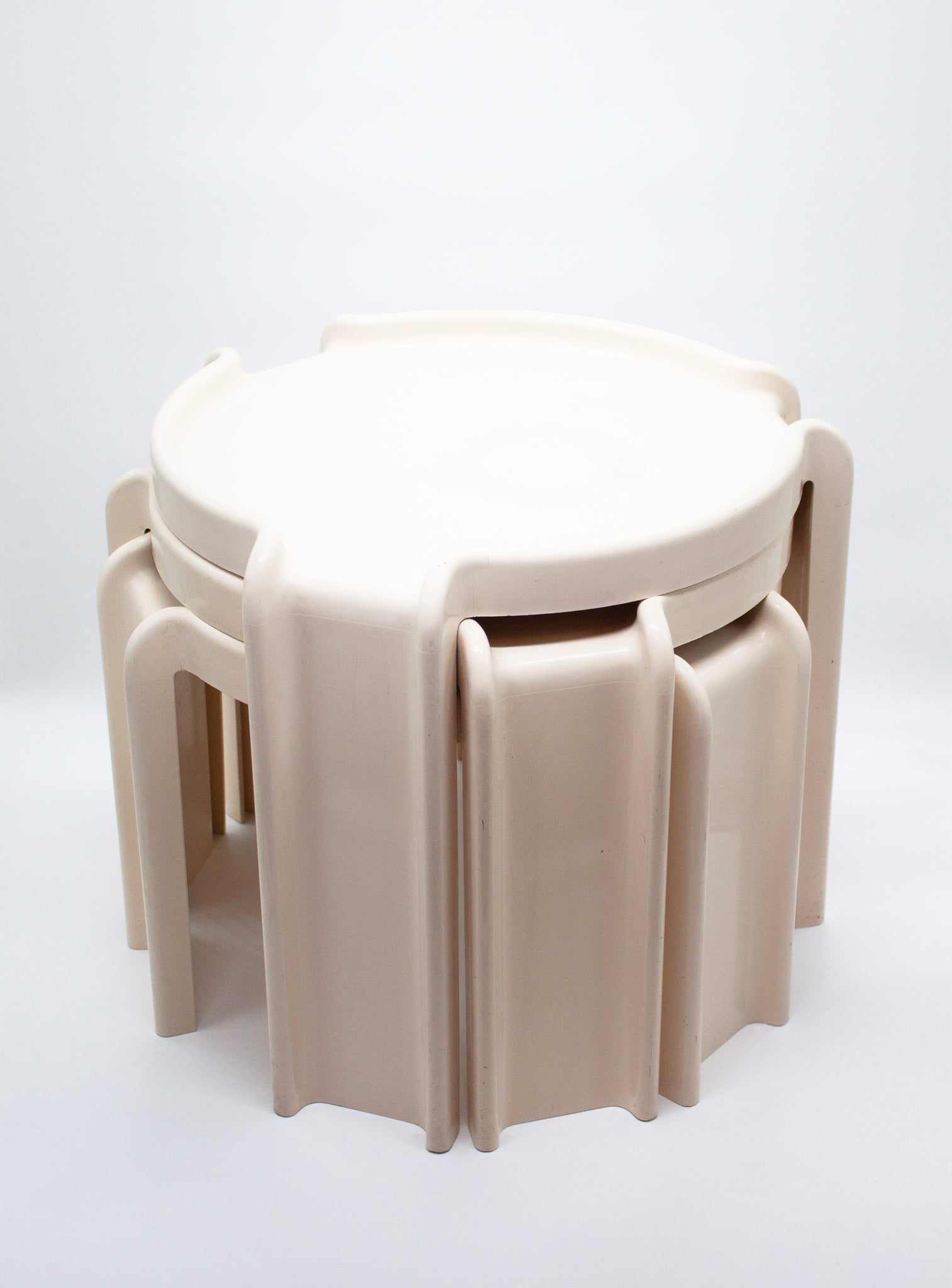 Kartell Nesting Tables by Giotto Stoppino (Off White)