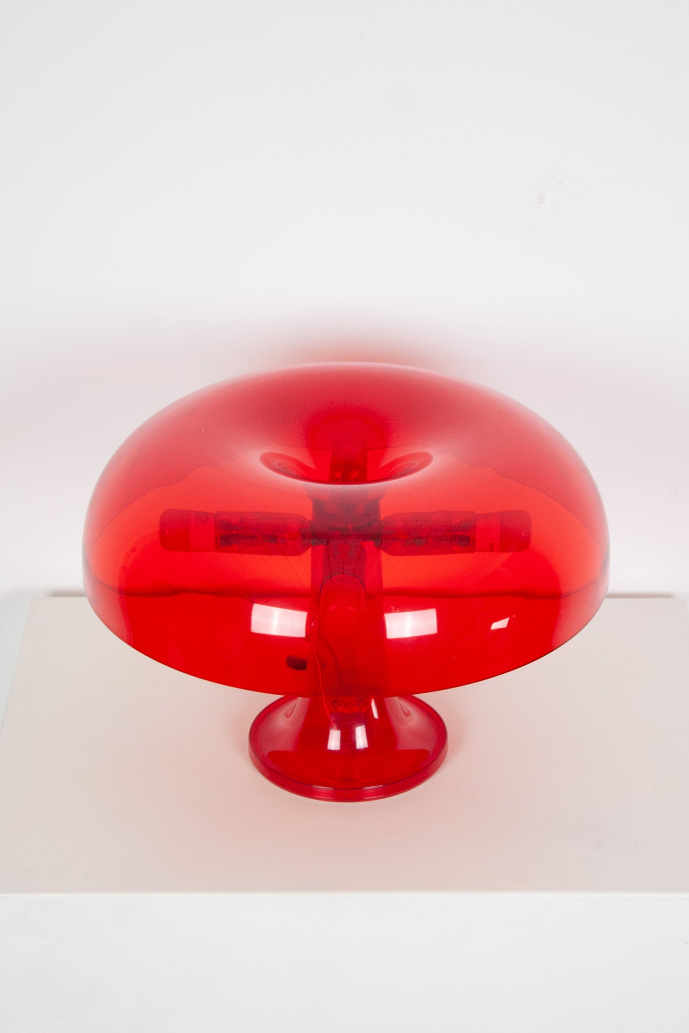 Artemide Nessino Table Lamp by Giancarlo Mattioli (Translucent Red)