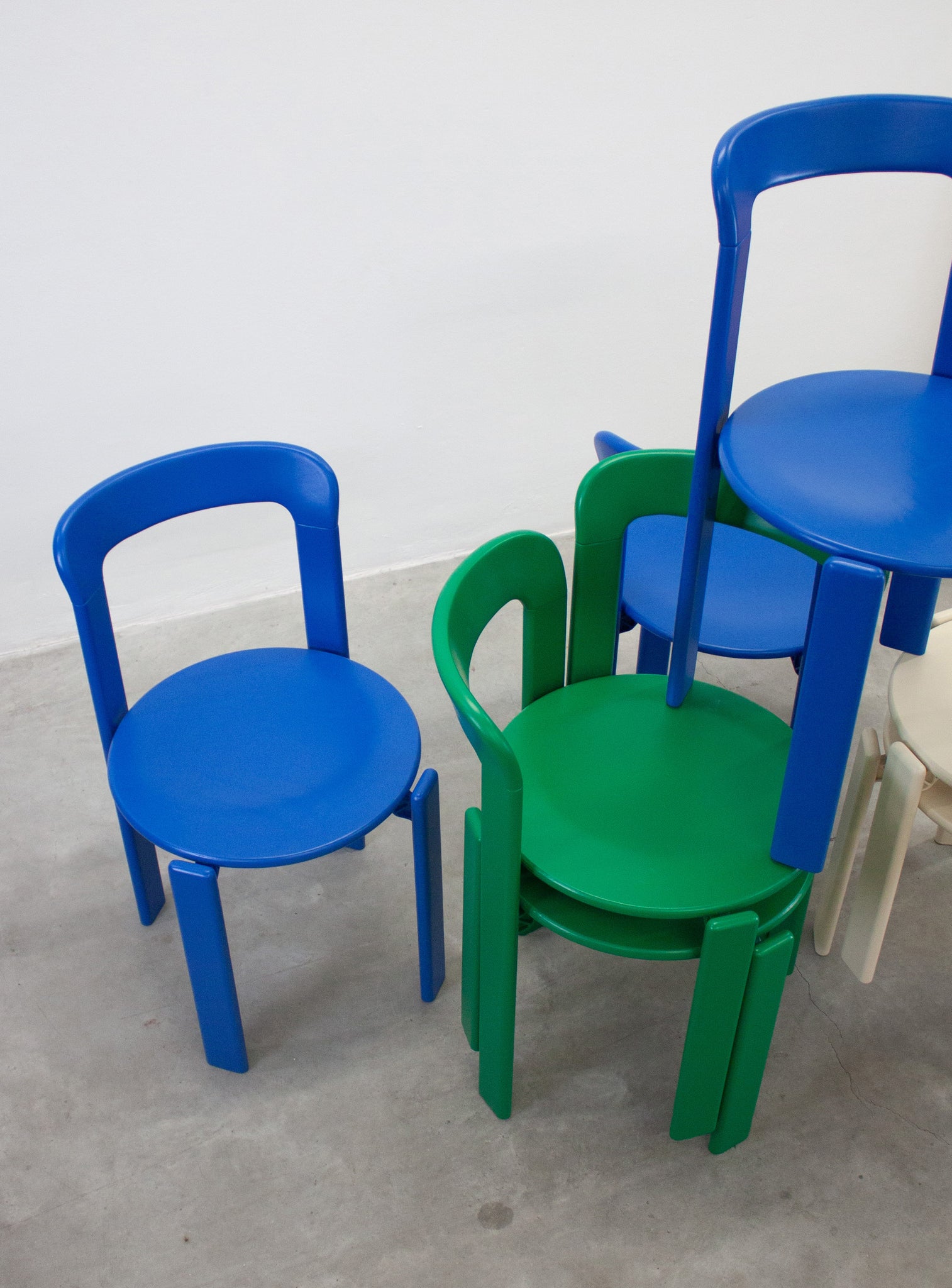 Dietiker Rey Dining Chairs by Bruno Rey (Cobalt Blue)