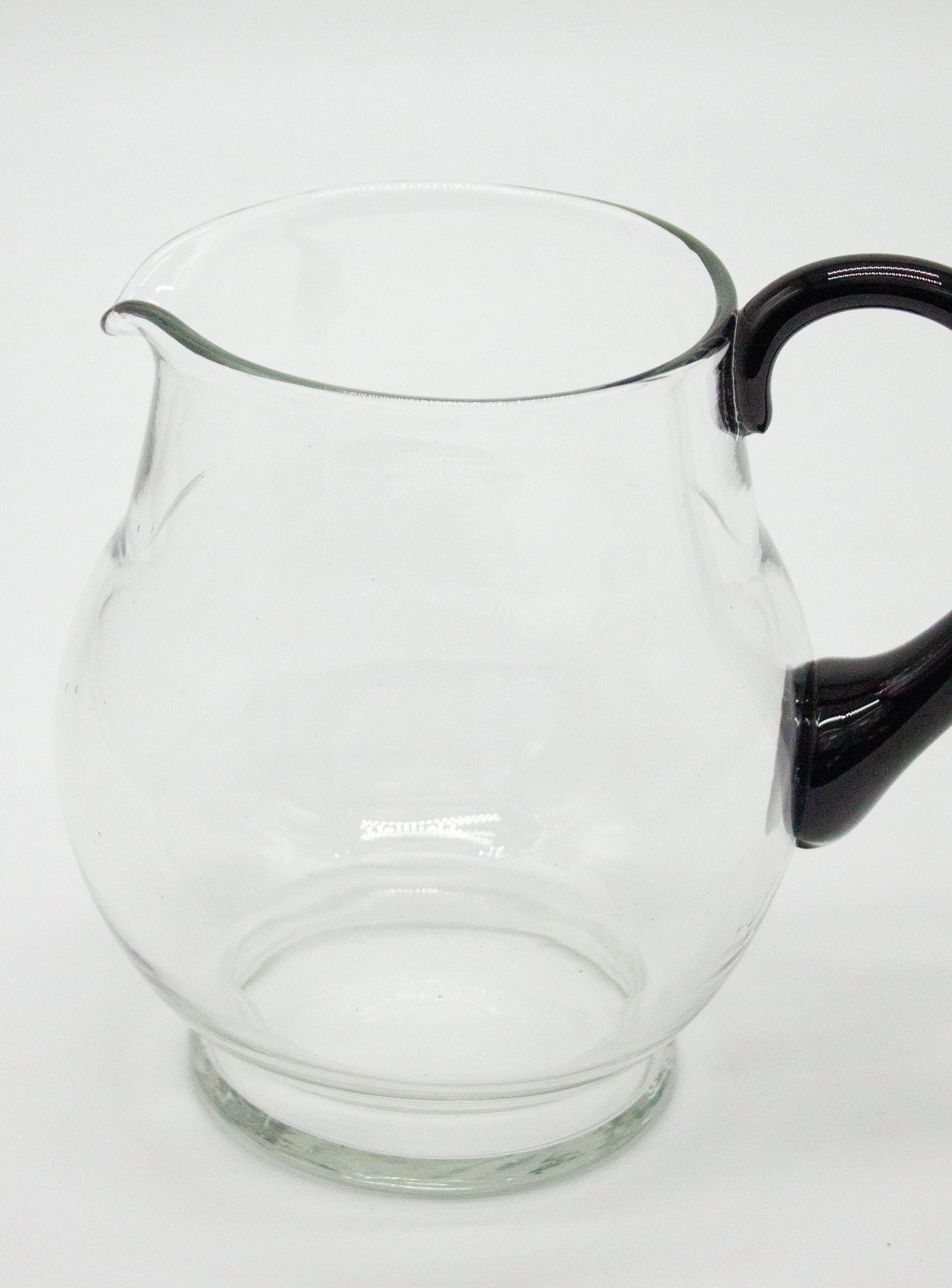 Glass Pitcher with Black Handle