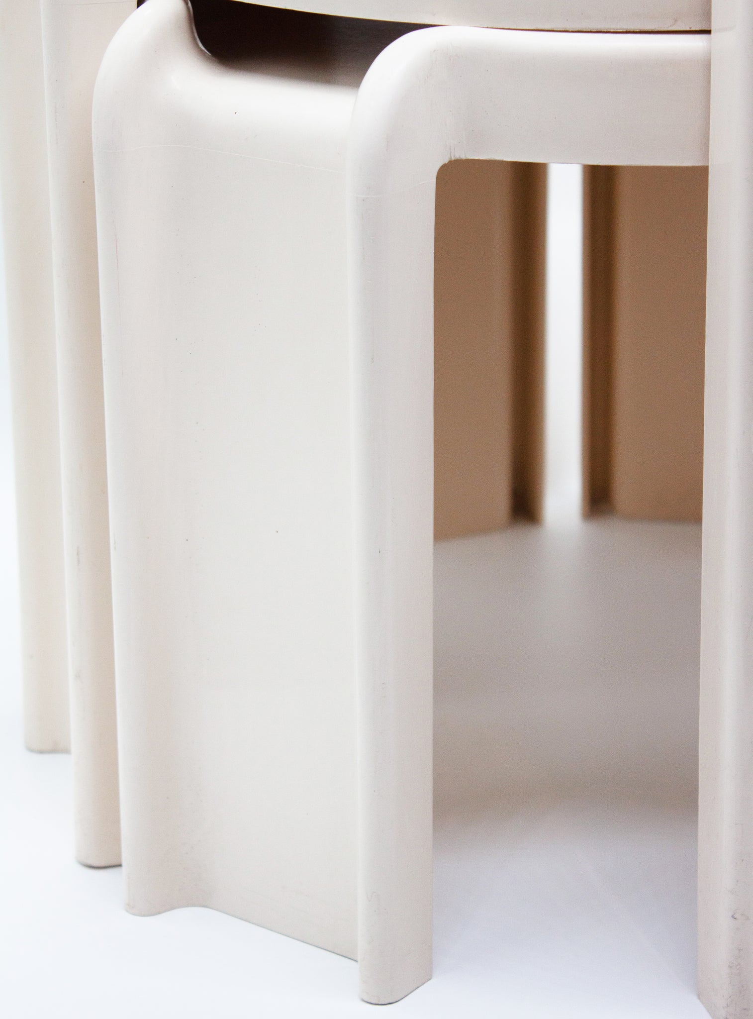 Kartell Nesting Tables by Giotto Stoppino (Off White)