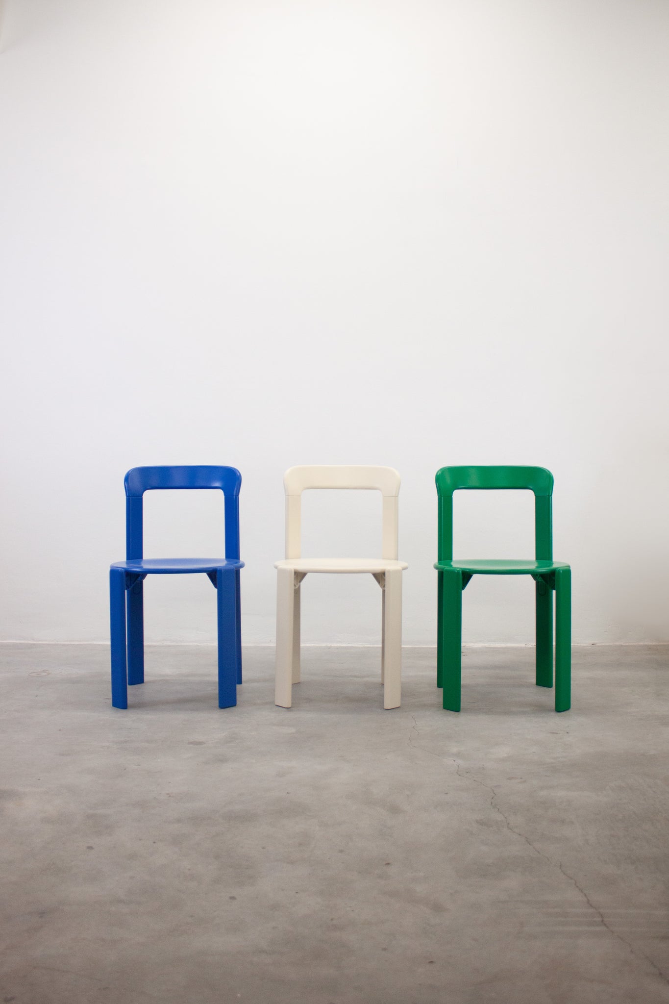 Dietiker Rey Dining Chairs by Bruno Rey (Ivory White)